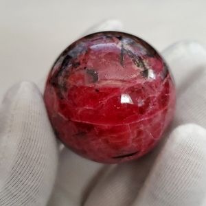 RARE Color Rhodonite Sphere Deep Rich Vibrant Pink/Redish Color